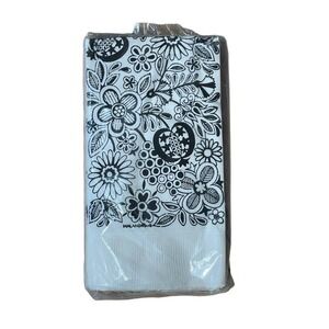 NEW! Vintage Contempo disposable napkins/guest towels. Floral. Black/White